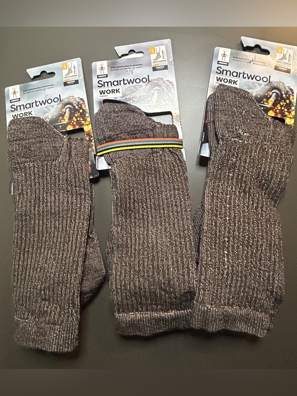 NWT Smartwool Unisex Work Heavy Cushion Crew Socks Size Large (Bundle of 3)